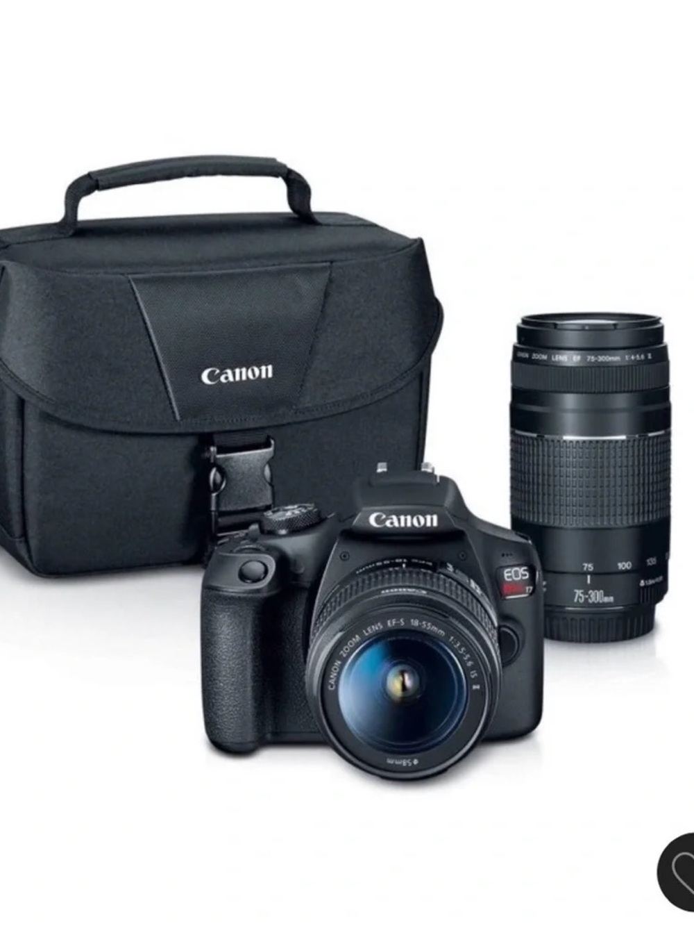 Canon EOS Rebel T7 DSLR with 18-55mm and 75-300mm Lenses